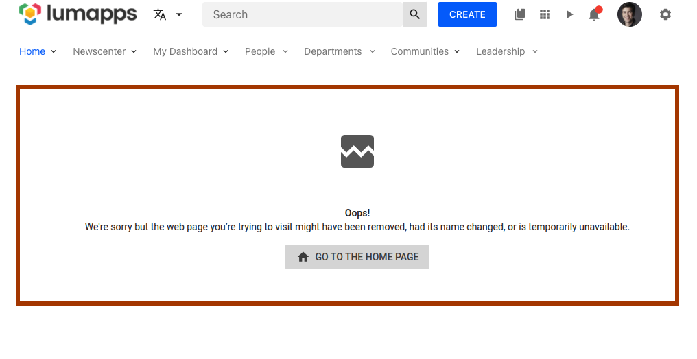 Target Error page