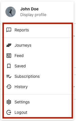 Target User dropdown links