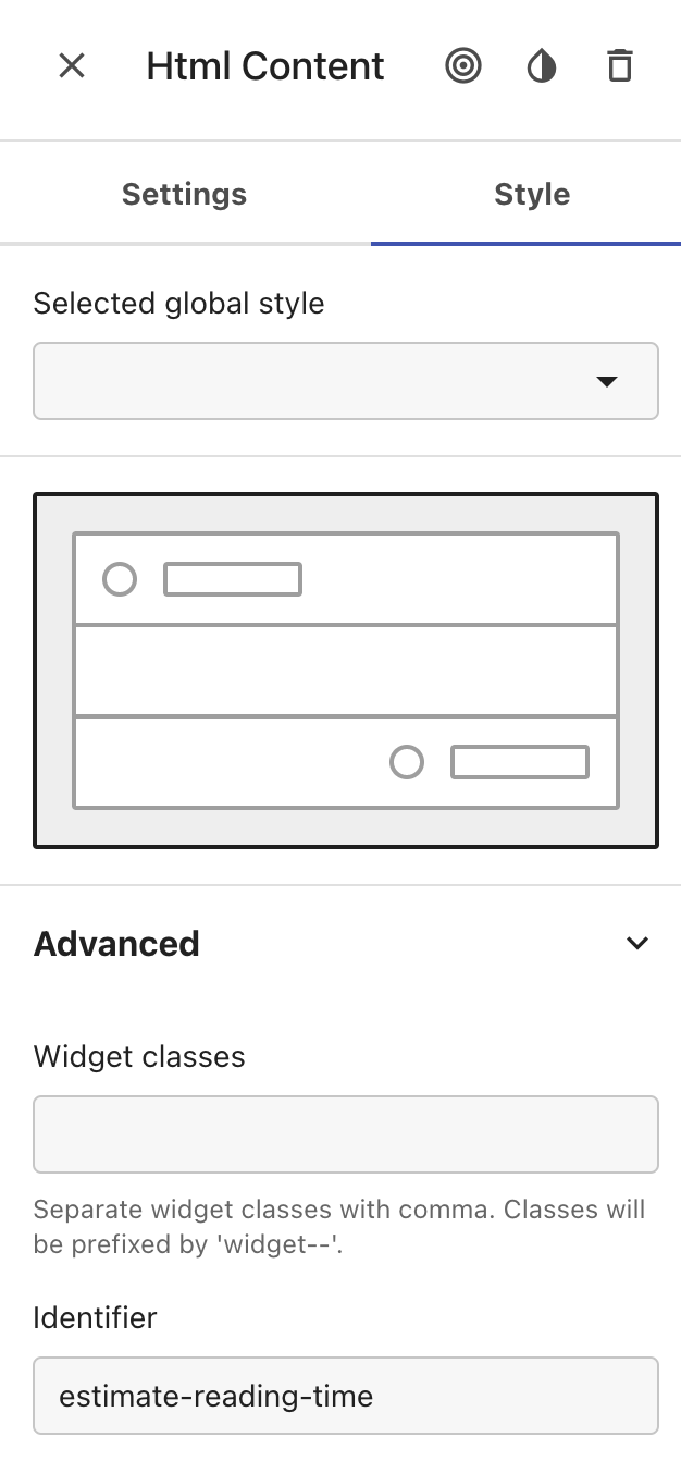 Widget identifier